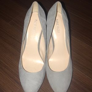 Grey suede high heels